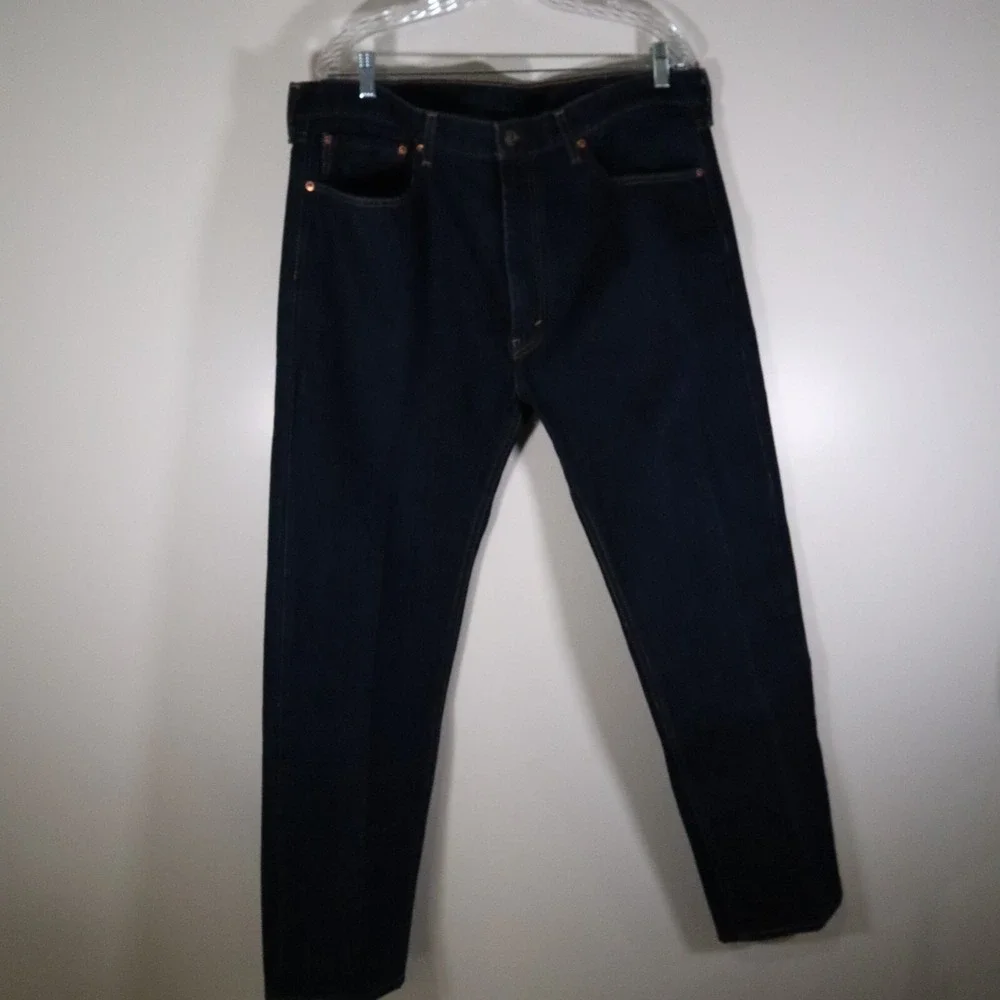 Levi's 505 Jeans Mens 40x32 Regular Fit 5-Pocket‎ Cotton Denim Dark Blue